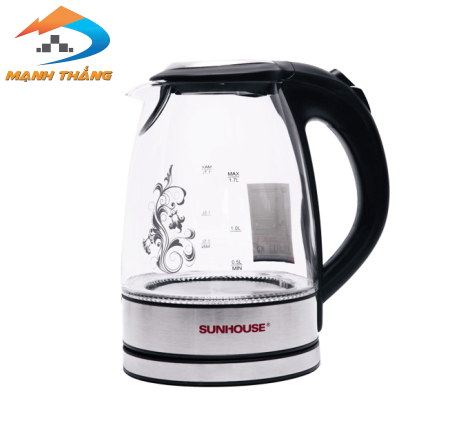Ấm siêu tốc thủy tinh 1.7L Sunhouse SHD1217