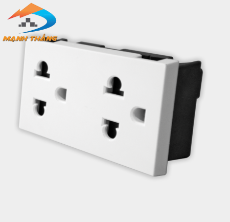 Set 3 Ổ cắm 3 chấu đôi âm tường DQHome ĐQ IW1 O3PD W (màu trắng)