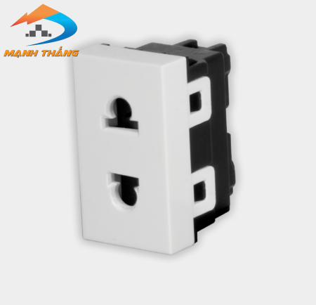 Set 3 Ổ cắm 2 chấu đơn âm tường DQHome ĐQ IW1 O2PS W (màu trắng)