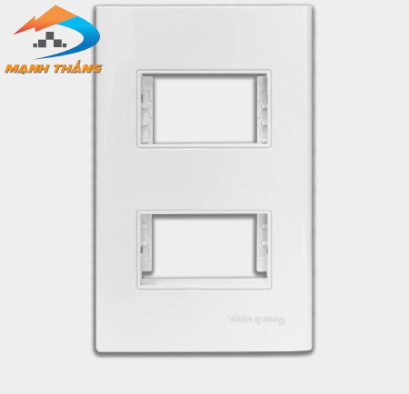 Mặt nạ 2 module âm tường Điện Quang ĐQ IW1 M2M W (màu trắng)