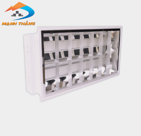 Bộ máng âm trần Điện Quang ĐQ RF01 218GASI (chóa nhôm 0.6m đôi ballast từ)