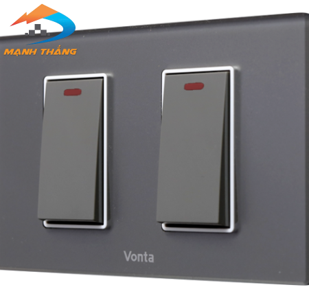 Bộ 2 công tắc 2 chiều 16A size S màu xám