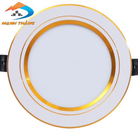 Đèn LED âm trần downlight viền vàng 2 màu VDLG12W – 12W