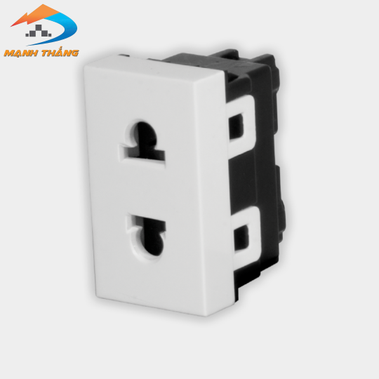 Set 3 Ổ cắm 2 chấu đơn âm tường DQHome ĐQ IW1 O2PS W (màu trắng)