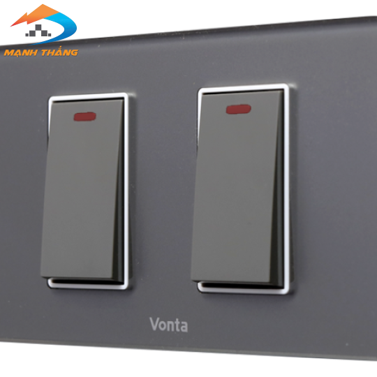 Bộ 2 công tắc 2 chiều 16A size S màu xám