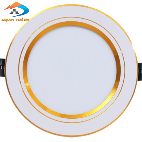 Đèn LED âm trần downlight viền vàng 2 màu VDLG12W – 12W