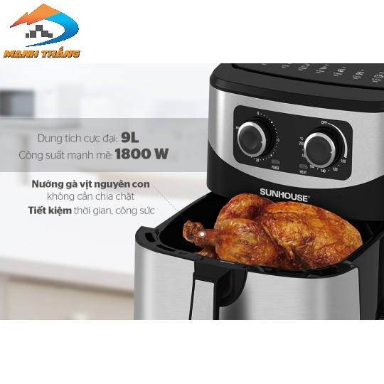 Nồi chiên không dầu 9L Sunhouse SHD4035