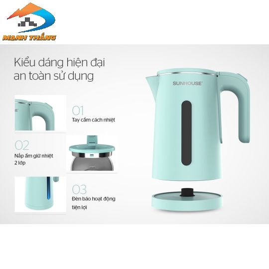 Ấm siêu tốc inox 2 lớp 1.8L Sunhouse SHD1351