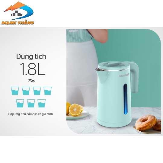 Ấm siêu tốc inox 2 lớp 1.8L Sunhouse SHD1351