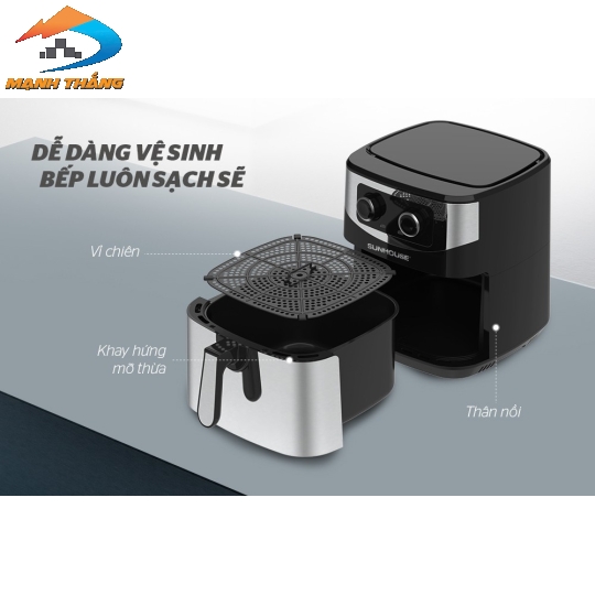 Nồi chiên không dầu 9L Sunhouse SHD4035