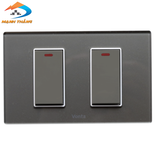 Bộ 2 công tắc 2 chiều 16A size S màu xám