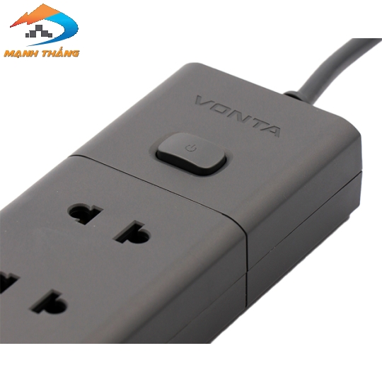 Ổ cắm kéo dài 4 ổ hai chấu màu xám VTA4004B/G-50 (5m)