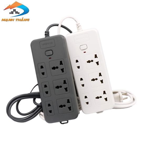 Ổ cắm kéo dài 6 ổ (3 đa năng + 3 hai chấu) màu xám VTA6033B/G-30 (3m)