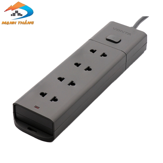 Ổ cắm kéo dài 4 ổ hai chấu màu xám VTA4004B/G-30 (3m)