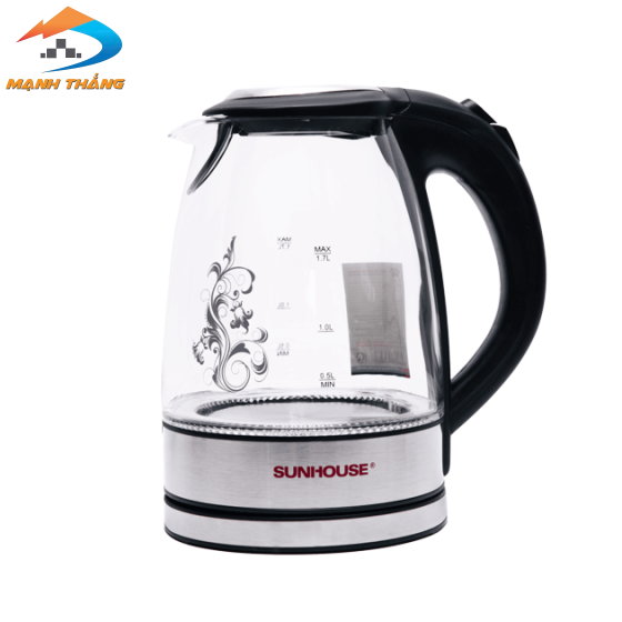 Ấm siêu tốc thủy tinh 1.7L Sunhouse SHD1217