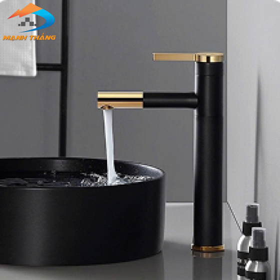 Vòi Lavabo Đồng ĐEN - VÀNG 30cm LUSENTER