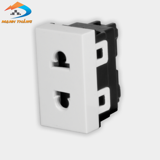 Set 3 Ổ cắm 2 chấu đơn âm tường DQHome ĐQ IW1 O2PS W (màu trắng)