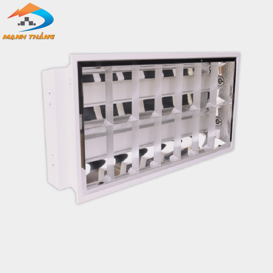 Bộ máng âm trần Điện Quang ĐQ RF01 218GASI (chóa nhôm 0.6m đôi ballast từ)