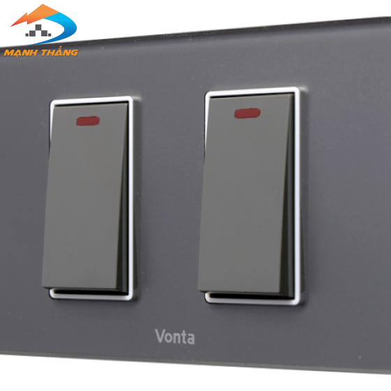 Bộ 2 công tắc 2 chiều 16A size S màu xám