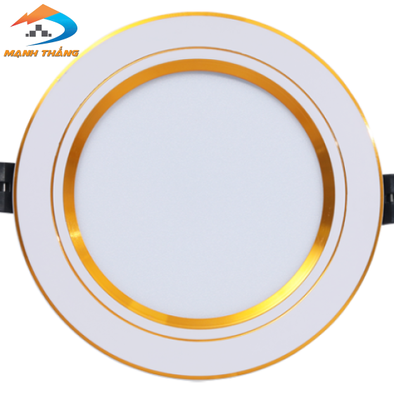 Đèn LED âm trần downlight viền vàng 2 màu VDLG12W – 12W